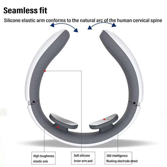 Ems Electric Neck Massager 6-Mode 9-Speed Massager Muscle Relaxation Battery Neck Massager Tool Relax Cervical Neck Protector